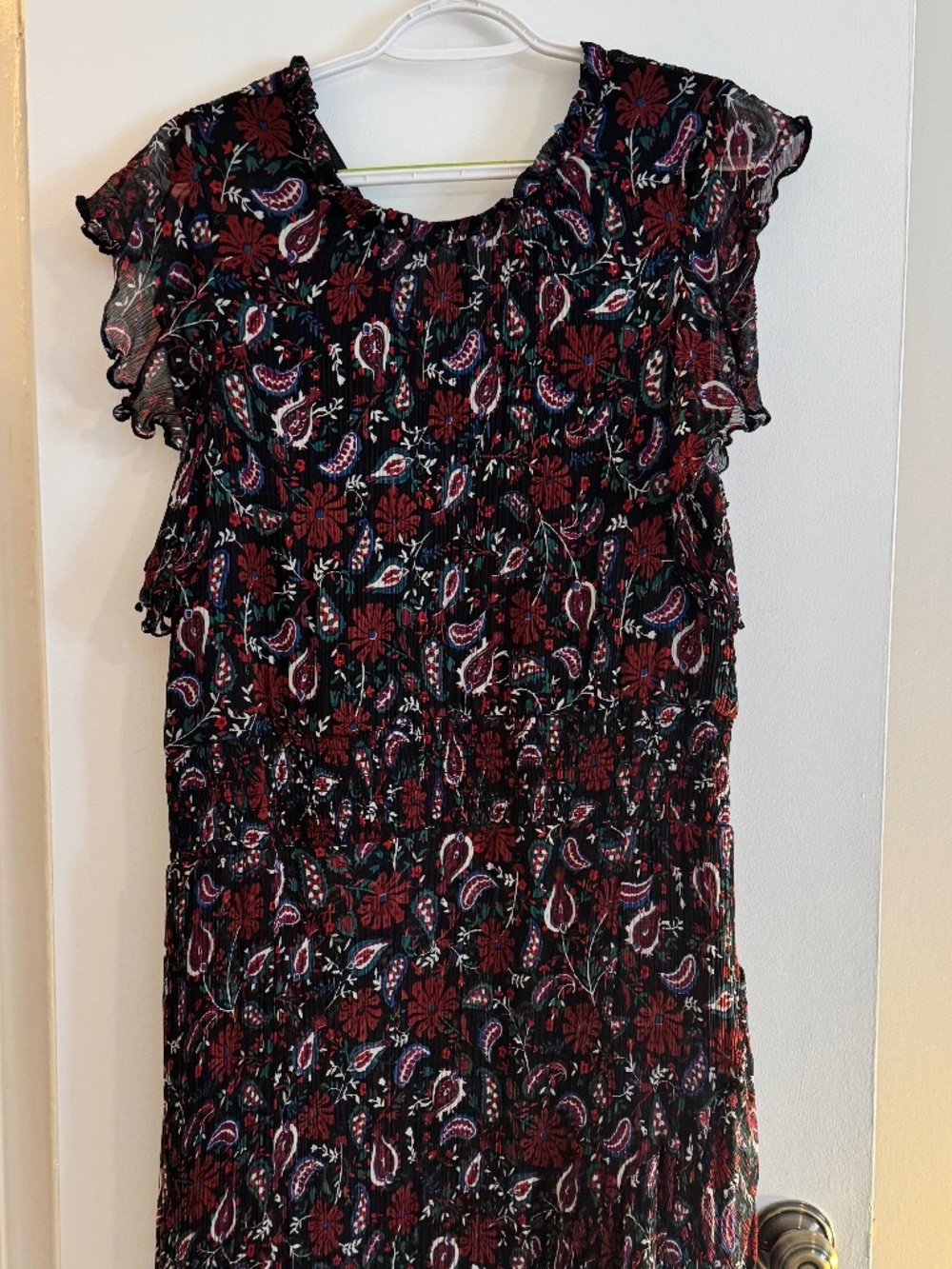 Black and red paisley pattern Draper James dress